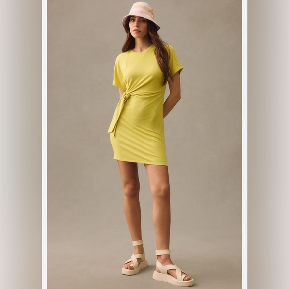 Anthropologie Dresses & Skirts - ✨NWT✨Daily Practice by Anthropologie. Nico Tie-Waist Dress Chartreuse. Size M